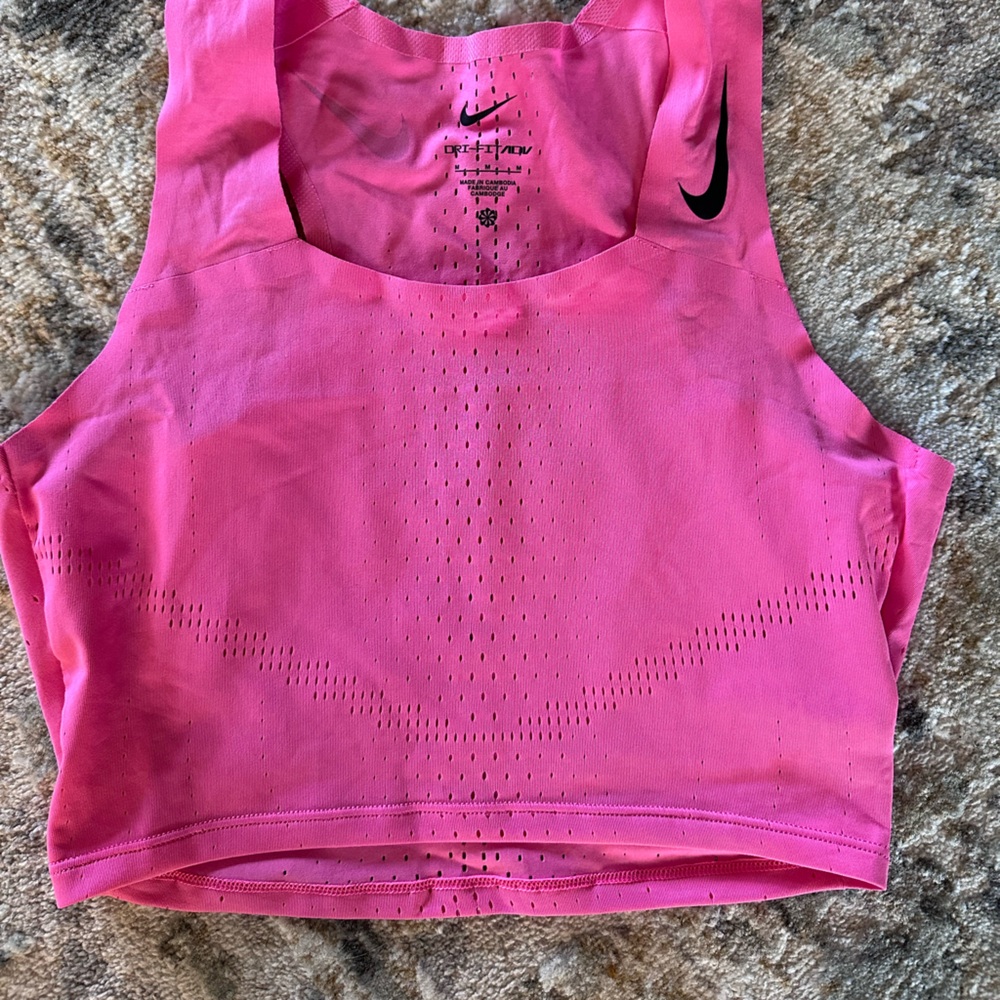 Nike Pink Dri-FIT Cropped Running Tank- pink
